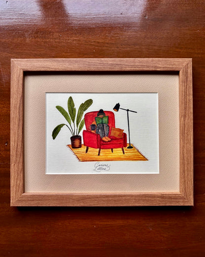 Book Reading Framed Art Print
