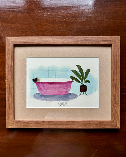 Girl in the Bathtub Framed Art Print